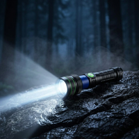 Linterna LED Táctica de Emergencia Recargable por USB, Linterna Potente de 60 W, 3000 Lúmenes, 1000 m, con Zoom RGB