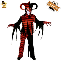 Costume de Clown maléfique pour hommes, déguisement d'halloween, de spectacle de scène, effrayant, Cosplay, Clown maléfique