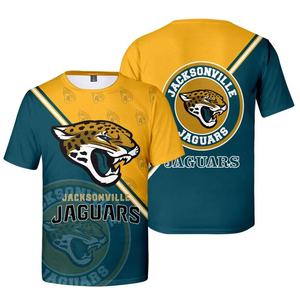 Verano Jacksonville Jaguars Custom 32 NFLTeams <span class=keywords><strong>Camiseta</strong></span> de manga corta para hombres y mujeres Diseño de bandera personalizable para fanáticos - Product Image 1