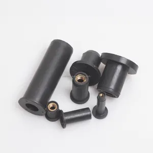 ALL size M4 M5 M6 M8 M10 M12 Brass Insert Black Rubber Rivet Well Nut Motorcycle Automobile Windshield rubber nut