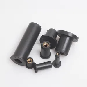 Tất Cả Các Kích Thước M4 M5 M6 M8 M10 M12 Brass Chèn Đen Cao Su Đinh Tán Vâng Nut Xe Máy Ô Tô Kính Chắn Gió Cao Su Nut