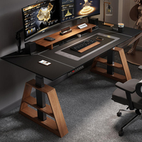 Table de bureau électrique relevable, table d'ordinateur, établi, bureau intelligent en bois massif