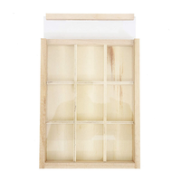 Großpackung Holz-Süßigkeiten-Schokoladen-Verpackungsbox mit Trennwand Schiebe-Acryldeckel Holz-Tee-Kaffee-Aufbewahrungsbox Holz-Geschenkbox für Hochzeiten