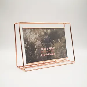 High quality home decoration custom logo wire picture frame portrait family photo frame new design OEM metal photo frame