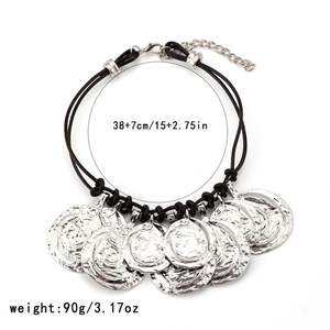 <span class=keywords><strong>Collane</strong></span> con cordoncino in pelle a doppio annodato da donna in lega retrò con ciondolo a forma di medaglione rotondo con nappe gioielli <span class=keywords><strong>per</strong></span> feste - Product Image 6