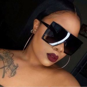 Lunettes de soleil vintage tendance avec logo personnalisé, dégradées, grande taille, UV400, surdimensionnées, carrées, pour hommes et femmes - Product Image 3