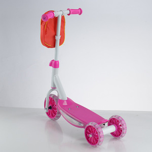 Patinete de tres ruedas para niños con luces y cesta, altura ajustable, para edades de 2 a 7 años, color rosa - Product Image 4