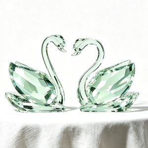 Venta al por Mayor de Adornos de Cisnes de Cristal Transparente, Pequeños Animales de Cristal, Cisnes Dobles, Regalos para Fiestas y Eventos, Personalizados - Product Image 6