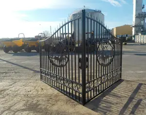 USA /16' /20' Ornamental Iron Fence Wrought Iron Gate Driveway Main Gate Deer Designs