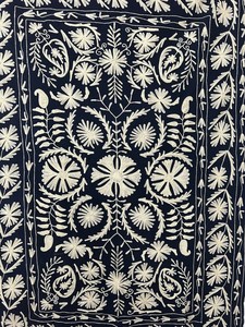 Traditional Uzbek Suzani Cotton <b>Throw</b> Hand Embroidered <b>Bed</b> <b>Cover</b> Colorful Boho Wall Hanging Textile - Product Image 6