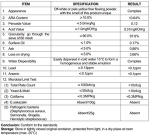 Пищевой порошок ARA 10% (Омега-6, арахидоновая кислота) с сертификатами HALAL и Kosher, высококачественная добавка для питания младенцев и малышей, белый, светлый - Product Image 3