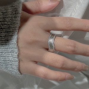 Anillo Abierto de Plata Pura S925 con Incrustaciones de Microcirconitas, Diseño Medieval, Simple y Moderno, Componente de Joyería - Product Image 2