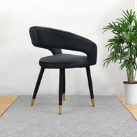 Chaises de salle à manger modernes en velours rembourrées avec hauteur réglable pour la maison, le bar, la salle de sport, l'appartement - Design capitonné de luxe pour le loisir