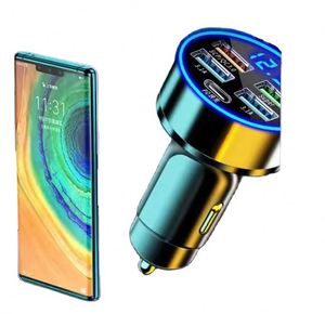 Nouveautés Chargeur de voiture rapide avec écran LED numérique Adaptateur rapide 33W 4 ports USB Type C PD Station de charge pour voiture - Product Image 1