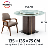 Table à manger ronde moderne en marbre, plateau en pierre de luxe, mobilier de salle à manger, projet hôtelier, directement de l'usine