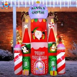 WINWAY 12ft <b>Christmas</b> Inflatable PVC Outdoor Decoration with 3-Year Warranty Eco-Friendly Huge <b>Christmas</b> Castle & <b>Santa</b> Snowman - Product Image 3