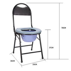 Muebles de hospital Silla de inodoro plegable con respaldo Equipo de seguridad para personas mayores o discapacitadas - Product Image 3