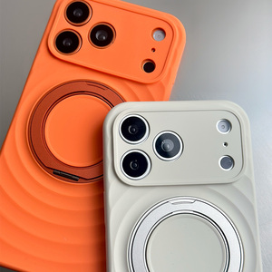 JOYPORODO S109 Fashion Wave Liquid Silicone Phone Case Wholesale for <b>iPhone</b> 15 16 17e Pro Max Magnetic <b>Holder</b> Silicone Case - Product Image 2