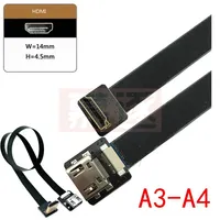 Cable plano flexible HDMI FPV FPC FFC hembra a macho, adaptador de 90 grados arriba/bajo, cable de extensión plano de cinta FPC de 10 cm, paso de 20 pines