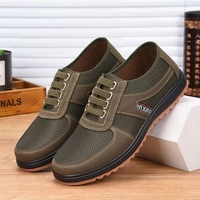 Chaussures en tissu printemps-automne avec semelle en tendon de vache pour hommes, antidérapantes, décontractées, marche en une seule pièce pour hommes