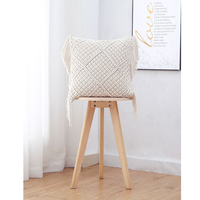 Housse de coussin en macramé bohème tissée, fermeture à cordon, polyester/coton écologique pour la décoration de la maison