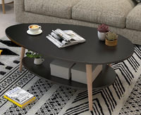 Table Basse à Double Plateau de Style Nordique, Simple et Moderne pour Petit Salon ou Balcon, Table d'Appoint Créative en Bois