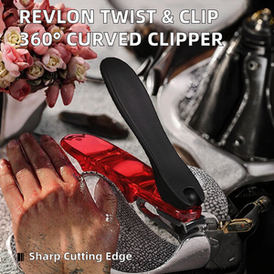 Coupe-ongles courbé à 360 degrés Twist & Clip, bord de coupe tranchant pour ongles épais, design portable, poignée en plastique rouge - Product Image 2