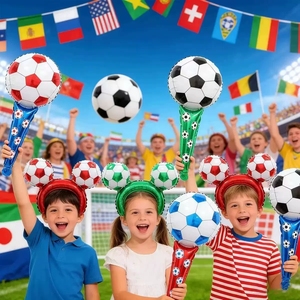 Kit <span class=keywords><strong>de</strong></span> Fête pour Supporters <span class=keywords><strong>de</strong></span> Football avec Bandeau, Bâton <span class=keywords><strong>de</strong></span> Soutien, Ballon et Accessoire Photo pour le Jour du Match, <span class=keywords><strong>Soirée</strong></span> <span class=keywords><strong>de</strong></span> Regard du Match, Fête <span class=keywords><strong>de</strong></span> Tailgate et Fournitures <span class=keywords><strong>de</strong></span> Célébration - Product Image 4