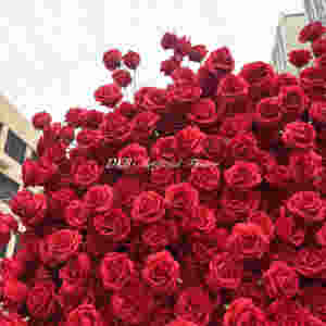 Luxury 5D Red <b>flower</b> <b>wall</b> backdrop 8ft x 8ft stand Arrangement Customized Color Artificial <b>Flowers</b> <b>wall</b> for Party Events - Product Image 3