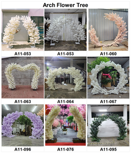 Arco de Flores para Decoración de Eventos, Arco de Flores de Doble Cara con Rosas Blancas, Fondo de Boda - Product Image 6