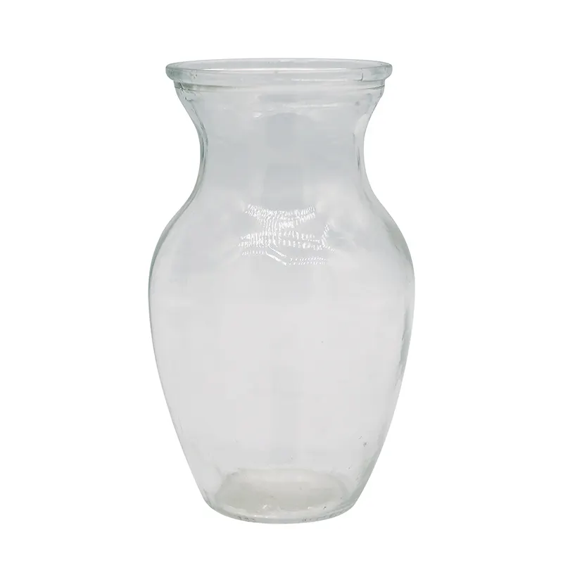 Großhandel bunte runde Form 20cm hoch dekorative transparente Vase klare Zylinder Glas Blumenvasen für die Heim dekoration