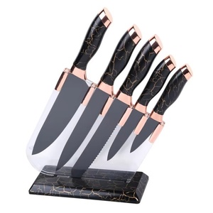 High Quality 6 Pcs Professional Chef Knives Sets Utility Knife Non-stick Stainless Steel Kitchen Knife with <b>Acrylic</b> <b>Block</b> - Product Image 1