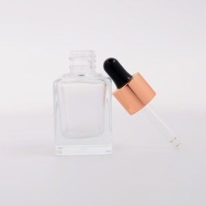 Vente flash : Petite bouteille compte-gouttes en verre vide pour huile essentielle, <span class=keywords><strong>parfum</strong></span>, 35 ml, carrée, transparente, cosmétique, nettoyant facial - Product Image 3