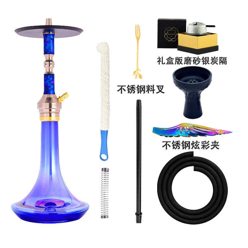 Bleu foncé (avec le compartiment de charbon de pot de silicone)