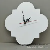 Jam dinding MDF Transfer termal Digital, jam dinding dengan desain abstrak dioperasikan baterai ramah lingkungan