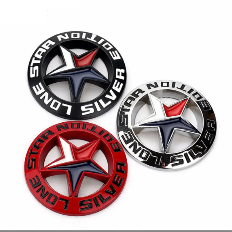 For Jeep Lone Star SILVER EDITION Texas Off-Road Modified trunk front grille accessories Car Logo Badge Metal Car Stickers