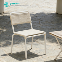 Meubles de jardin de style moderne en aluminium et corde tressée, chaise de jardin et table en fibre de verre, meubles de jardin pour villa, hôtel, complexe hôtelier