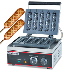 Gaufriers Professionnels en Acier Inoxydable avec 5 Moules | Machine à Gaufres Électrique Rotative | Grille-Saucisses Hot-Dog - Product Image 1