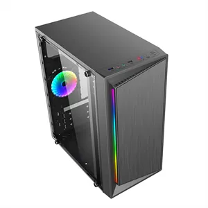 New Fashion Hot Sale Desktop M-ATX Case Computer Gamer PC Server Case With RGB Cooling Fan