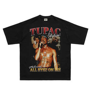 T-Shirt Vintage Stile Americano 2PAC Tupac West Coast, Manica Corta, Vestibilità Ampia, Design Retrò Hip Hop - Product Image 5