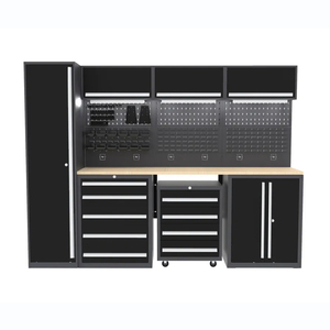 Best-Selling Metal <strong>Tool</strong> <strong>Cabinets</strong> with Workbench Workshop Storage Solution for Garages Customizable OEM Supported - Product Image 1