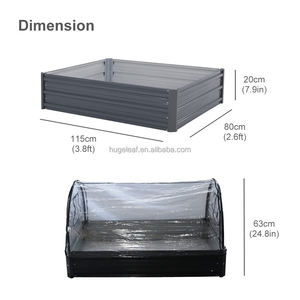 Bac à légumes rectangulaire en métal 2-en-1 surélevé - Jardinière avec fermeture auto-agrippante Astener Door pour légumes - Product Image 2