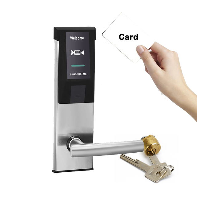 Electronic Smart Lock Stainless Steel RFID Card Lock With Software System for Hotel and Apartment