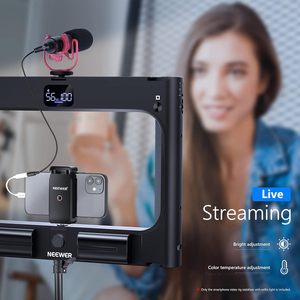 Support vidéo universel pour smartphone avec stabilisateur de téléphone portable, anneau lumineux pour selfie, lumière vidéo LED, étanche, en métal - Product Image 6