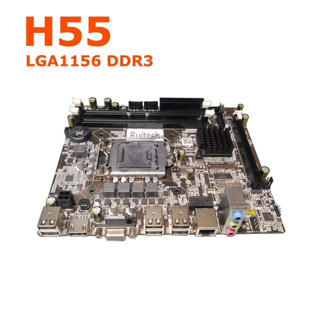 Ruicorp Desktop Computer M-ATX Socket LGA 1156 H55 Chipset Motherboard Works with Core I3 I5 I7 CPU Ddr3