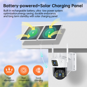 กล้องวงจรปิดรักษาความปลอดภัยแบบ PTZ พลังงานแสงอาทิตย์ 6MP 2 เลนส์ 2 จอภาพ รองรับ <span class=keywords><strong>4G</strong></span>/Wifi พร้อมระบบตรวจจับความเคลื่อนไหว PIR สำหรับภายนอกอาคาร ไร้สาย มาตรฐาน IP66 ใช้แบตเตอรี่ เหมาะสำหรับบ้าน - Product Image 6