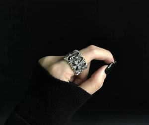แหวนรูปกางเขนสไตล์โครมฮาร์ท วินเทจ พังก์ ฮิปฮอป สำหรับผู้ชายและผู้หญิง - Product Image 2