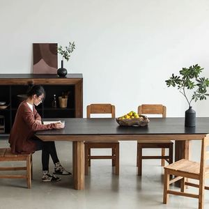 Đồ Nội Thất Phòng Ăn Bộ Bàn Ăn Hình Vuông Hình Chữ Nhật Lớn Màu Đen Bằng MDF <span class=keywords><strong>8</strong></span> Chỗ Ngồi - Product Image 1