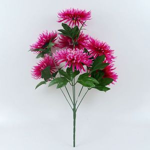 Proveedores de Yiwu barato 7 cabezas Flor de seda falsa decoración tumba crisantemo flores artificiales ramo para funeral - Product Image 1