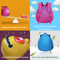 Lindo monstruo Led Diseño Escuela libro bolsa pequeña y ligera niños Led mochila impermeable brillante pantalla redonda niños Led bolsa